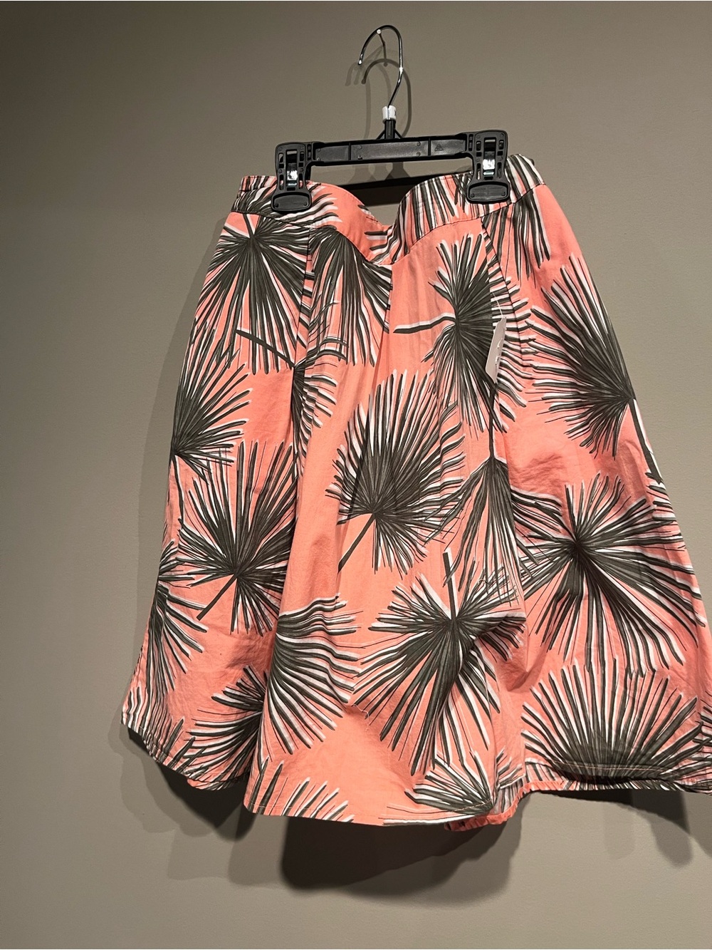 Coral Palm-Print A-Line Skirt - Women